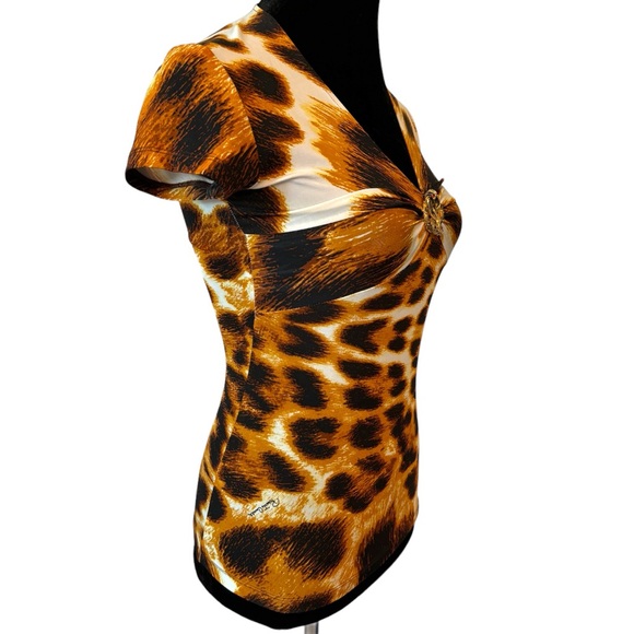Roberto Cavalli Animal Print Stretch Top Small - Picture 3 of 9